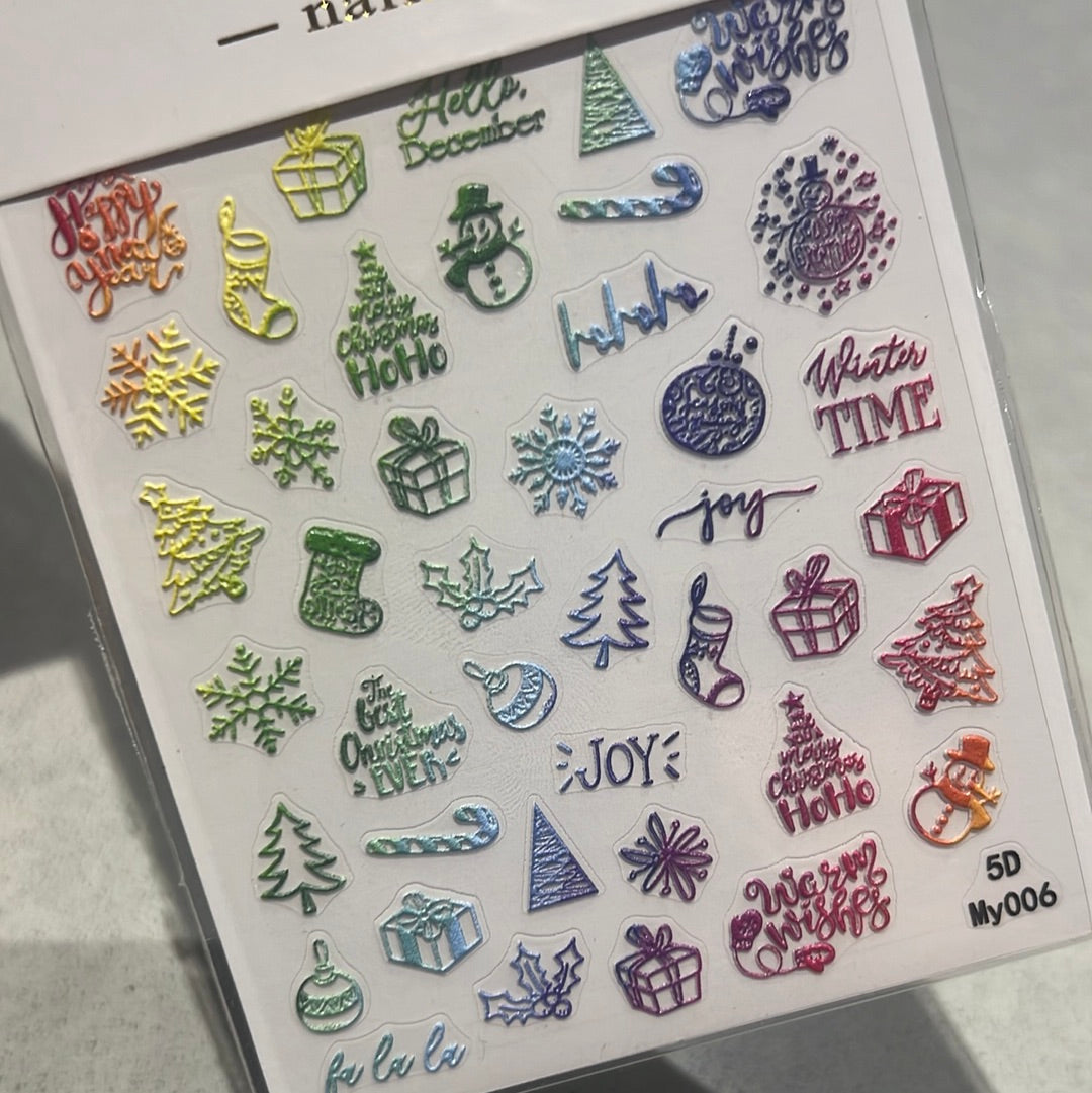 Nail stickers 4pk - Christmas themes!