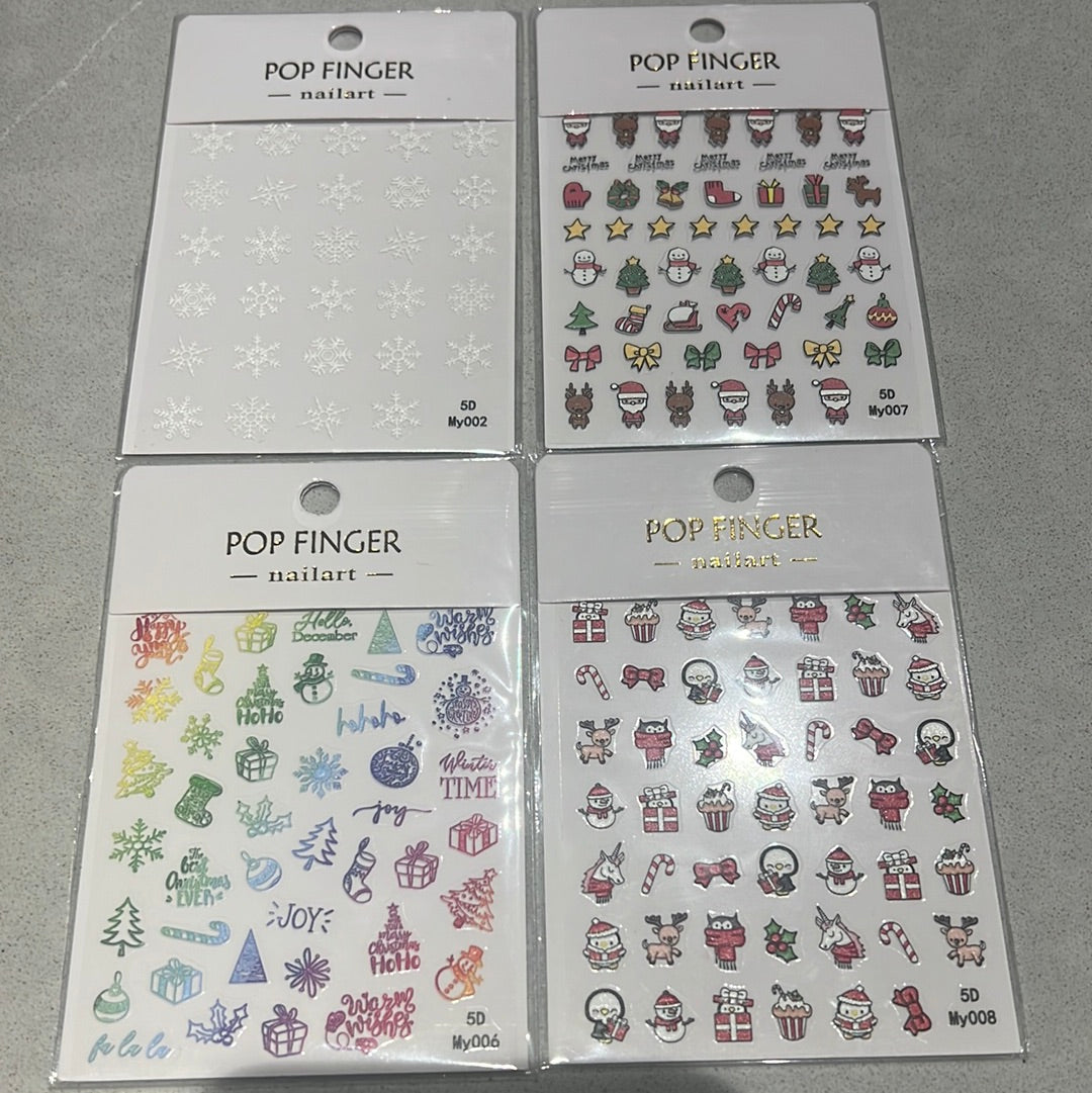 Nail stickers 4pk - Christmas themes!