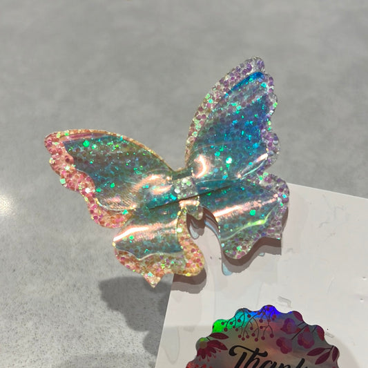 XL iridescent butterfly clip