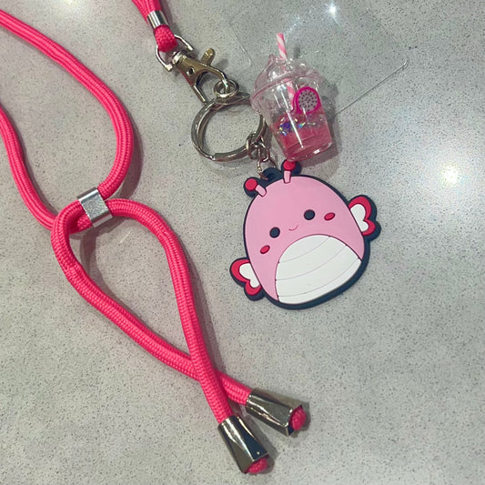 Phone lanyard crossbody - PINK squishmallow